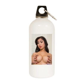 Jade Kush White Water Bottle With Carabiner