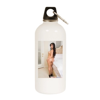 Jade Kush White Water Bottle With Carabiner