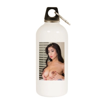 Jade Kush White Water Bottle With Carabiner