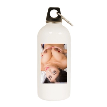 Jade Kush White Water Bottle With Carabiner