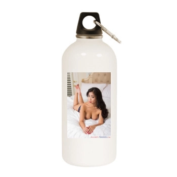 Jade Kush White Water Bottle With Carabiner