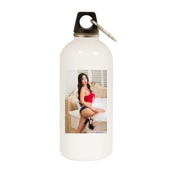 Jade Kush White Water Bottle With Carabiner