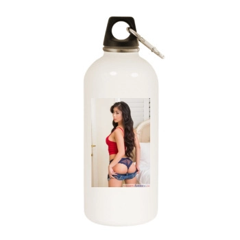 Jade Kush White Water Bottle With Carabiner