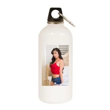 Jade Kush White Water Bottle With Carabiner