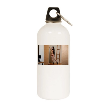 Jade Kush White Water Bottle With Carabiner