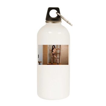 Jade Kush White Water Bottle With Carabiner