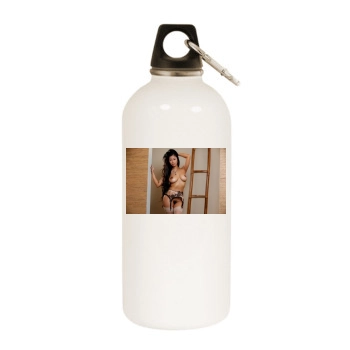 Jade Kush White Water Bottle With Carabiner