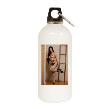 Jade Kush White Water Bottle With Carabiner