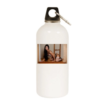 Jade Kush White Water Bottle With Carabiner