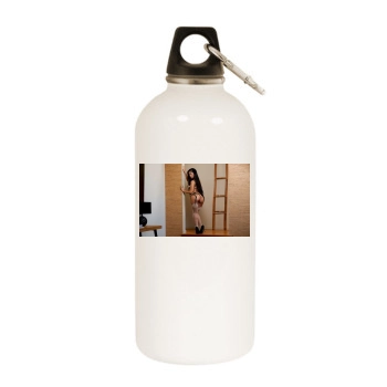 Jade Kush White Water Bottle With Carabiner