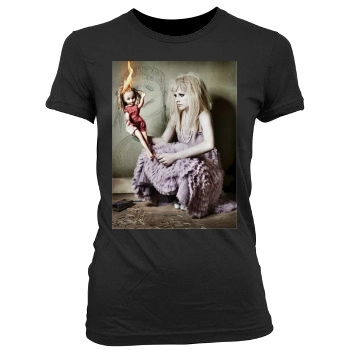 Avril Lavigne Women's Junior Cut Crewneck T-Shirt