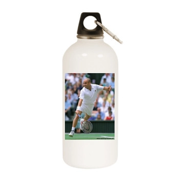 Andre Agassi White Water Bottle With Carabiner