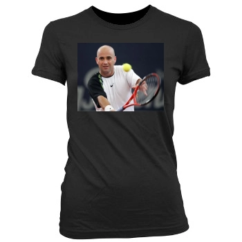 Andre Agassi Women's Junior Cut Crewneck T-Shirt