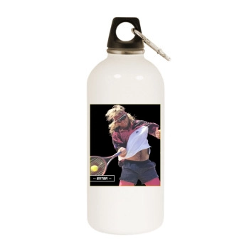 Andre Agassi White Water Bottle With Carabiner