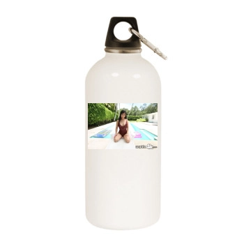 Jade Kush White Water Bottle With Carabiner