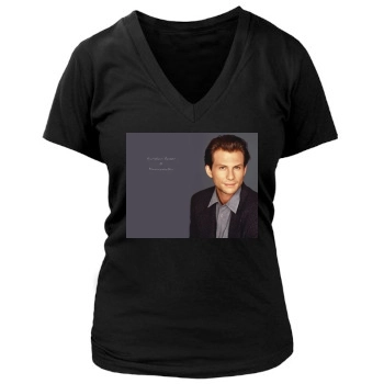 Christian Slater Women's Deep V-Neck TShirt