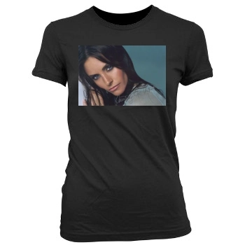 Courteney Cox Women's Junior Cut Crewneck T-Shirt