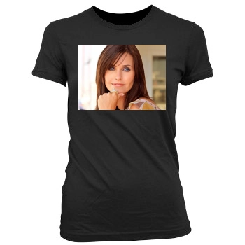 Courteney Cox Women's Junior Cut Crewneck T-Shirt