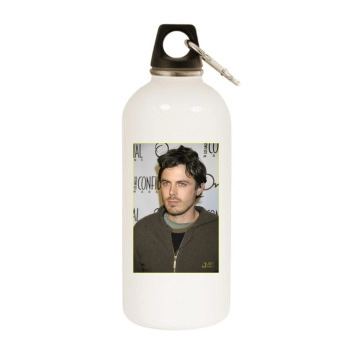Casey Affleck White Water Bottle With Carabiner