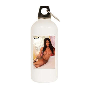 Jane Marie White Water Bottle With Carabiner