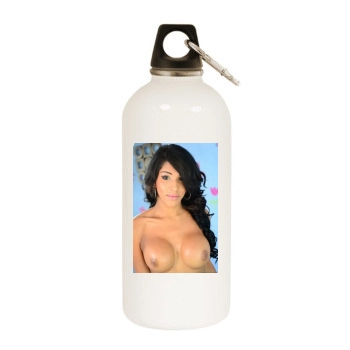 Jane Marie White Water Bottle With Carabiner