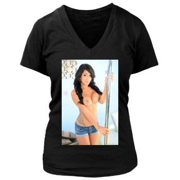 Jane Marie Women's Deep V-Neck TShirt