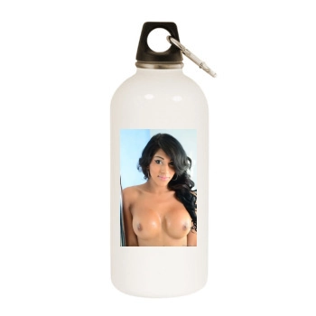 Jane Marie White Water Bottle With Carabiner