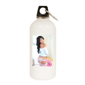 Jane Marie White Water Bottle With Carabiner