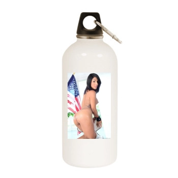 Jane Marie White Water Bottle With Carabiner