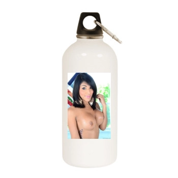 Jane Marie White Water Bottle With Carabiner