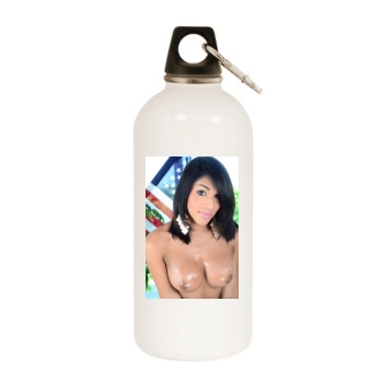 Jane Marie White Water Bottle With Carabiner