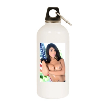 Jane Marie White Water Bottle With Carabiner