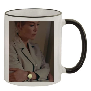 Rosamund Pike 11oz Colored Rim & Handle Mug