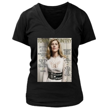 Rosamund Pike Women's Deep V-Neck TShirt