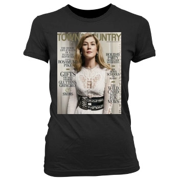 Rosamund Pike Women's Junior Cut Crewneck T-Shirt