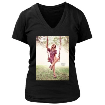 Rosie Huntington-Whiteley Women's Deep V-Neck TShirt