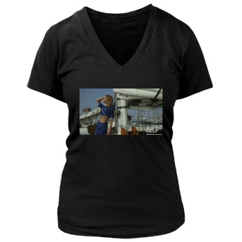 Rosie Huntington-Whiteley Women's Deep V-Neck TShirt