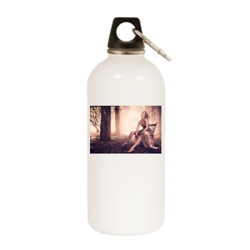 Rosie Huntington-Whiteley White Water Bottle With Carabiner