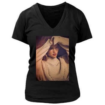 Rosie Huntington-Whiteley Women's Deep V-Neck TShirt