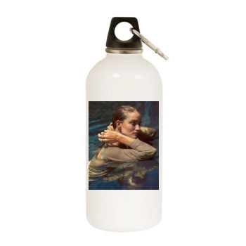 Rosie Huntington-Whiteley White Water Bottle With Carabiner