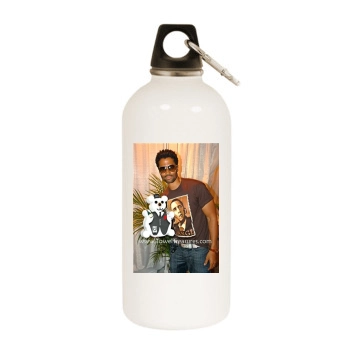 Eric Benet White Water Bottle With Carabiner