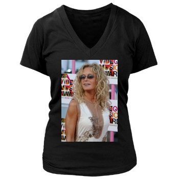 Farrah Fawcett Women's Deep V-Neck TShirt