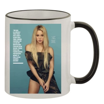 Shakira 11oz Colored Rim & Handle Mug