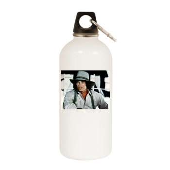 Michael Landon White Water Bottle With Carabiner