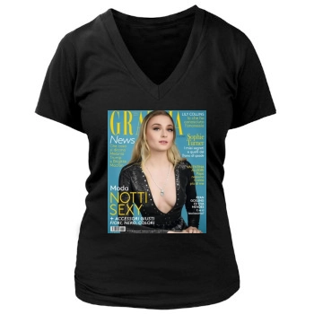 Sophie Turner Women's Deep V-Neck TShirt