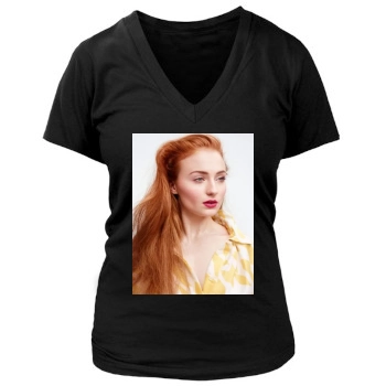 Sophie Turner Women's Deep V-Neck TShirt