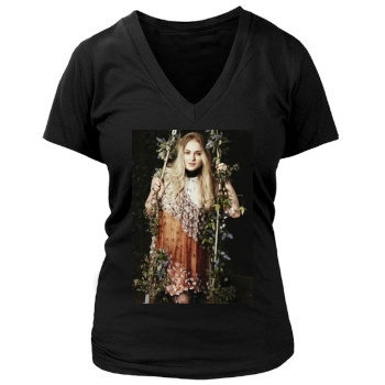 Sophie Turner Women's Deep V-Neck TShirt