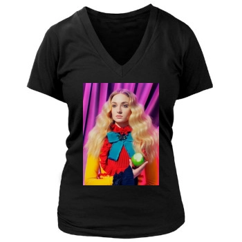 Sophie Turner Women's Deep V-Neck TShirt