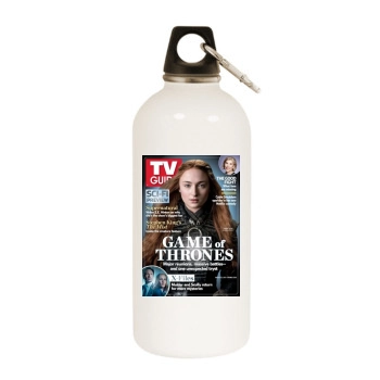 Sophie Turner White Water Bottle With Carabiner