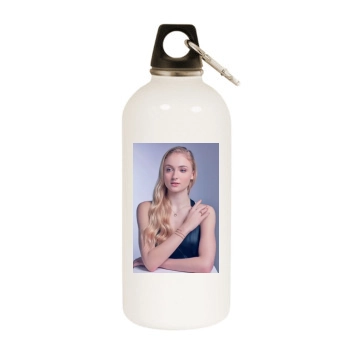 Sophie Turner White Water Bottle With Carabiner